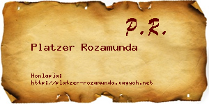 Platzer Rozamunda névjegykártya